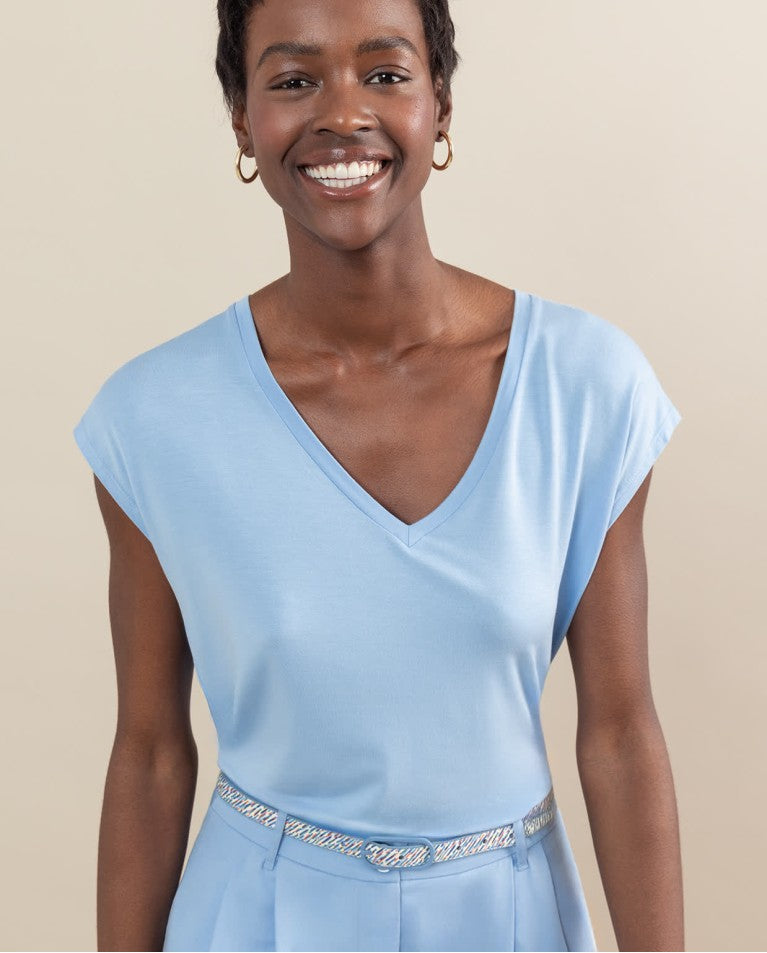 T-SHIRT BLU LICA