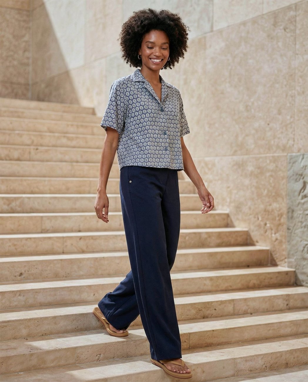 SHORT-SLEEVED BLUE SHIRT HICE