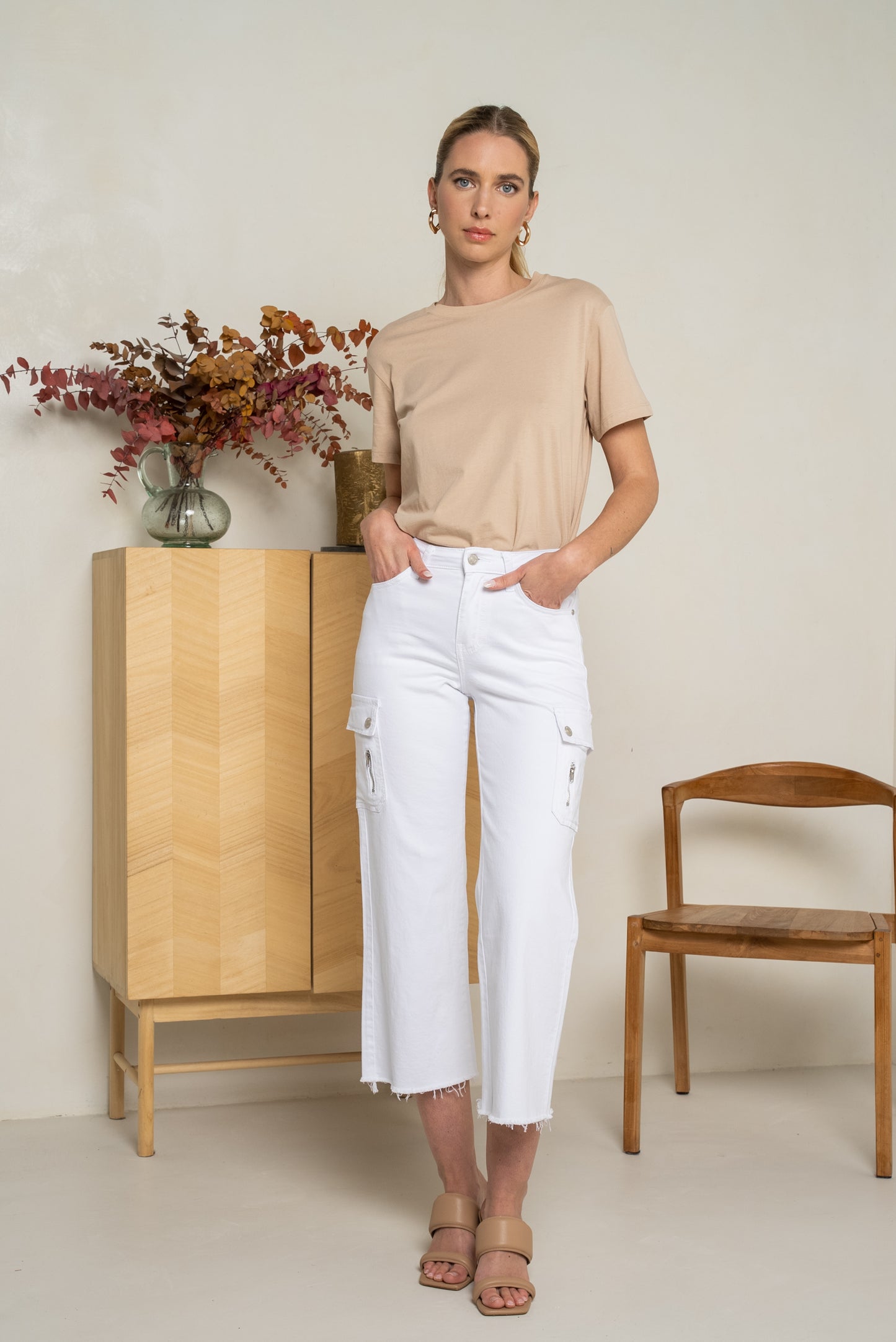 White Cargo Pants