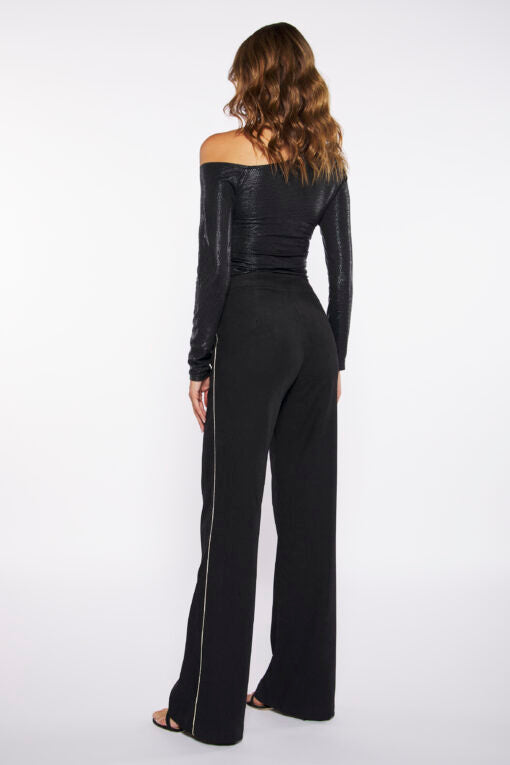 TESSA METALLISCHES SCHWARZES T-SHIRT