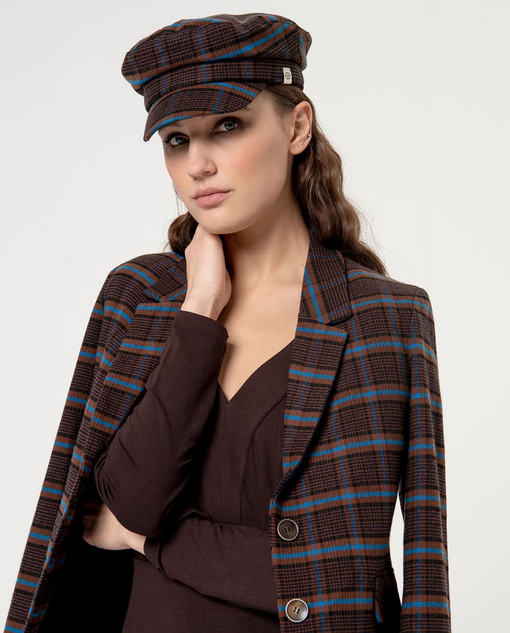 CAPPELLO A QUADRI MARRONE GOCU