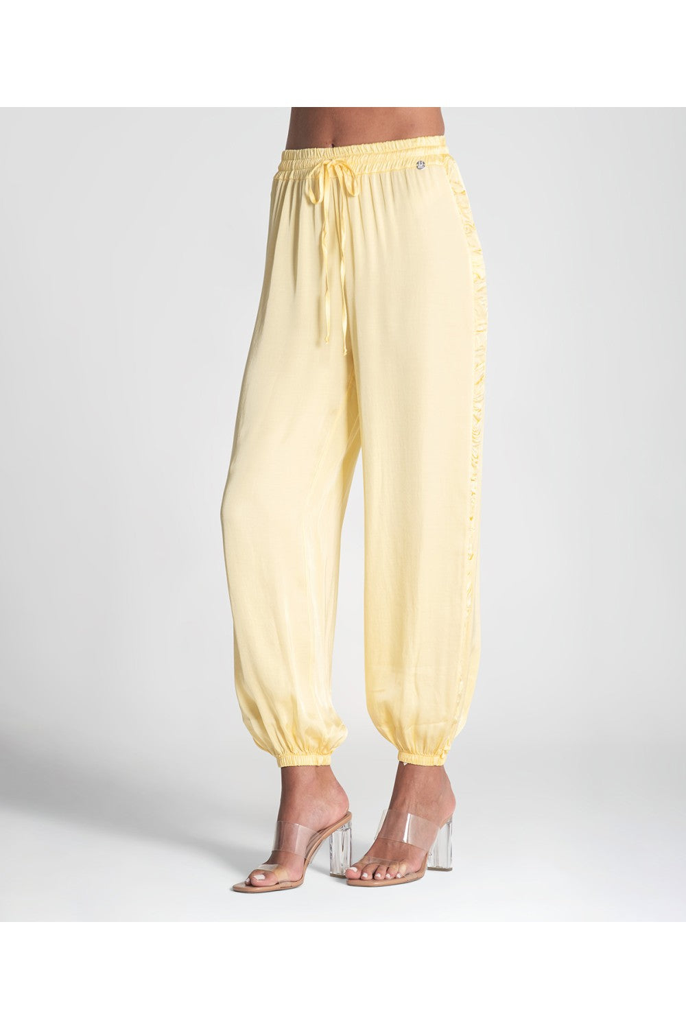 YELLOW SATIN PANTS