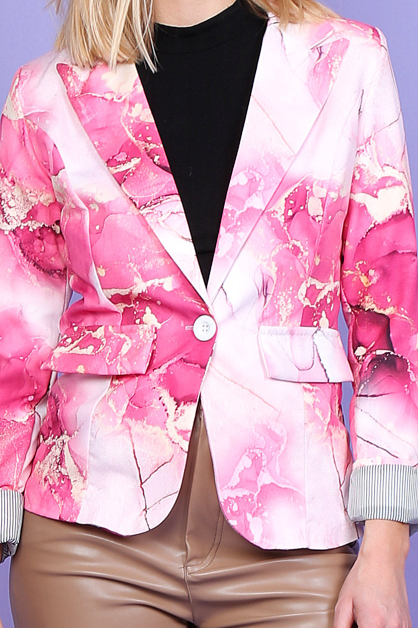 Blazer stampato rosa