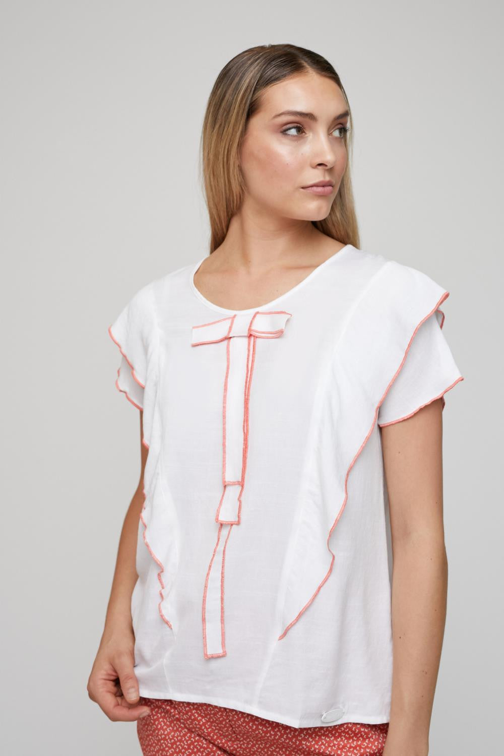 Blusa Volante Naranja