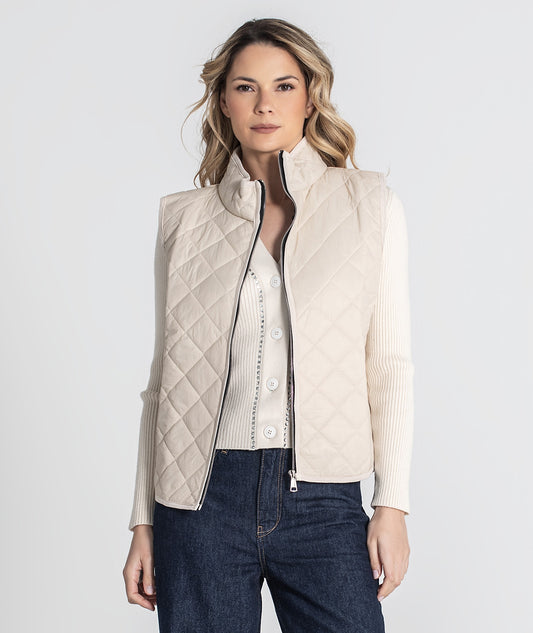 CHALECO ACOLCHADO MARFIL