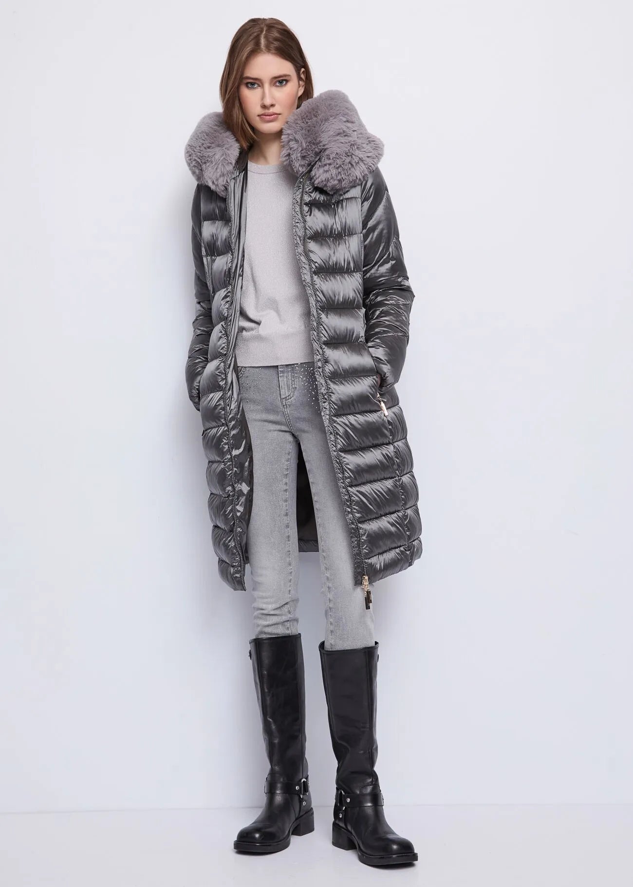 PLUMAS BRILLANTE GRIS