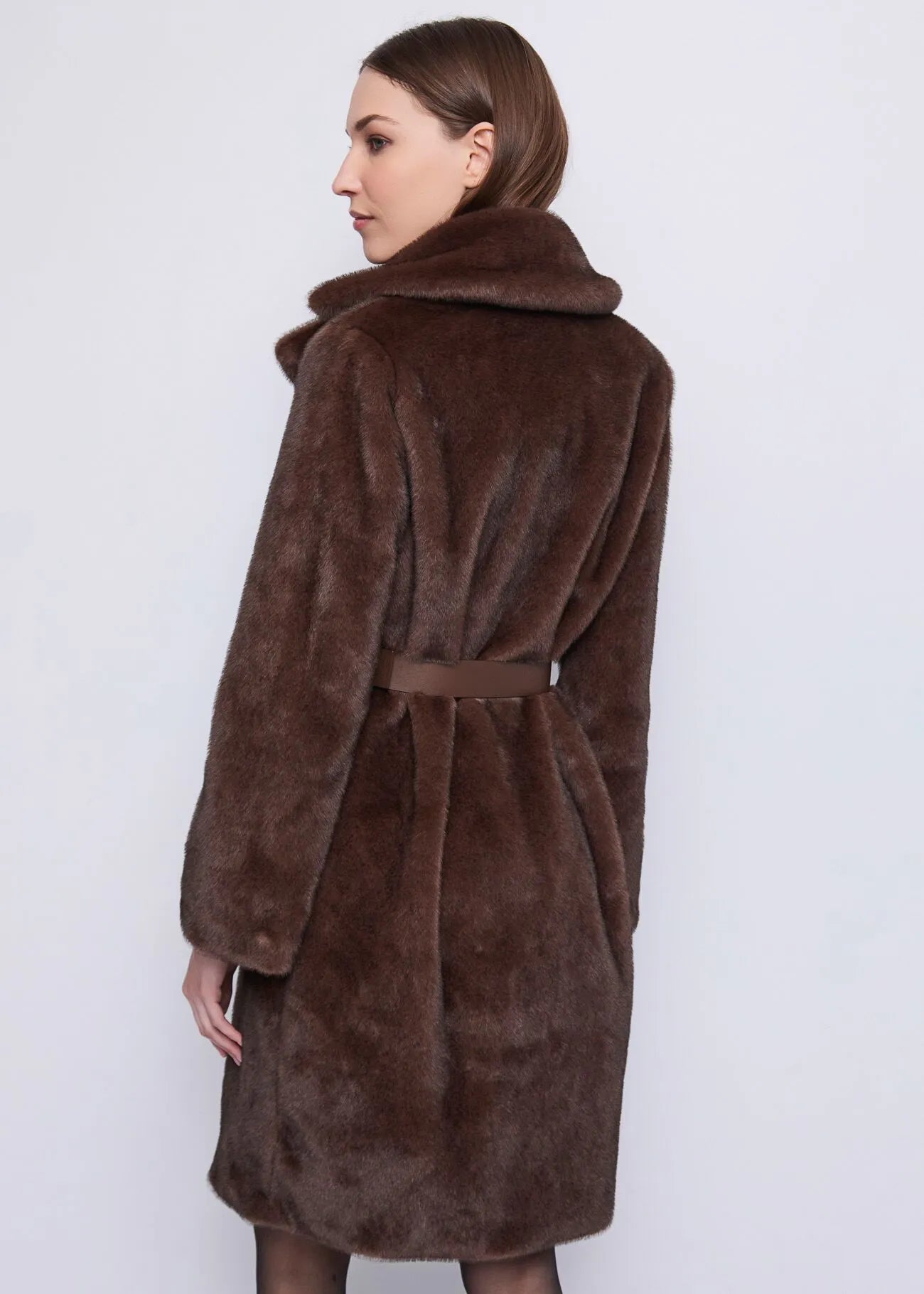 BROWN COAT WITH BELT
