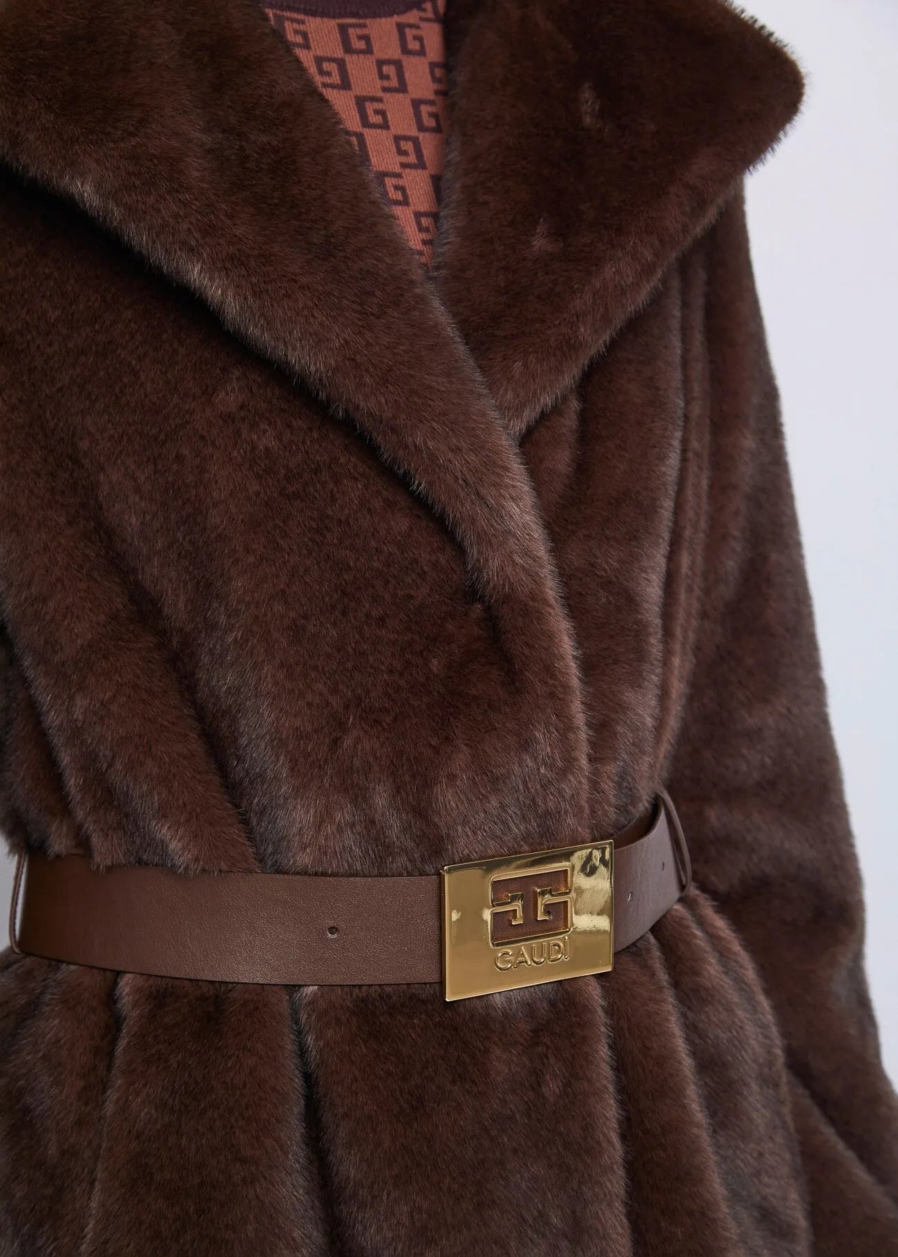 BROWN COAT WITH BELT
