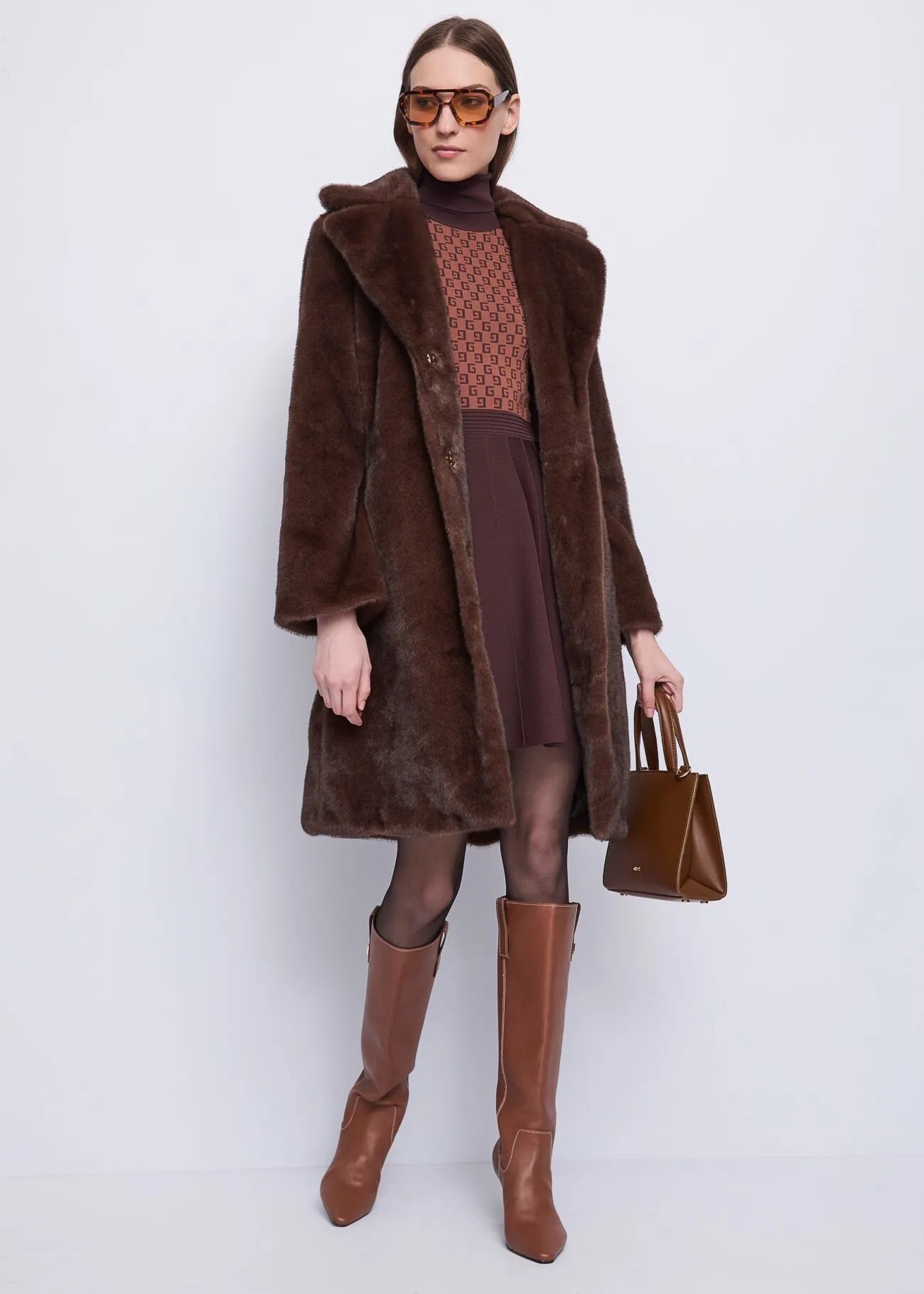 BROWN COAT WITH BELT
