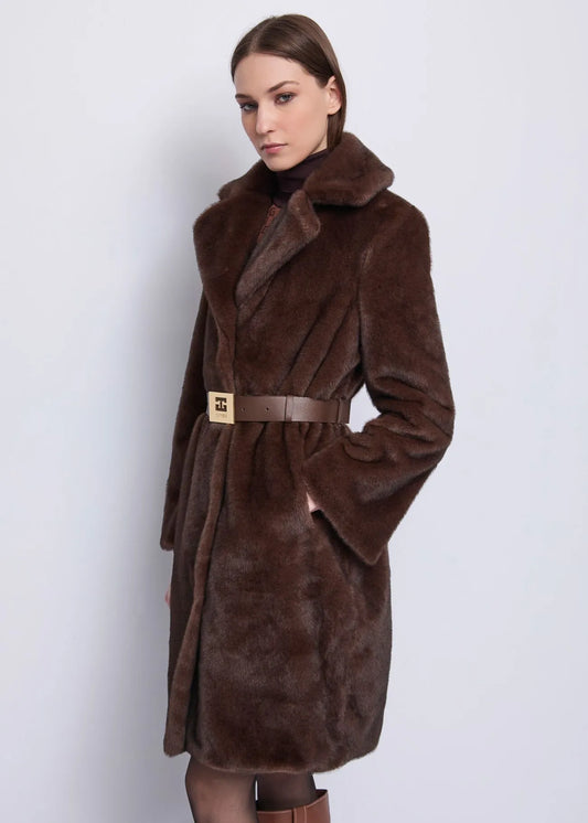 BROWN COAT WITH BELT