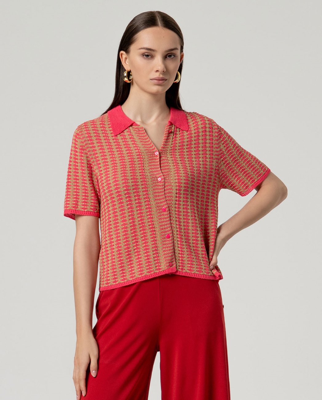 CARDIGAN COL CHEMISE GRILLÉ HITA