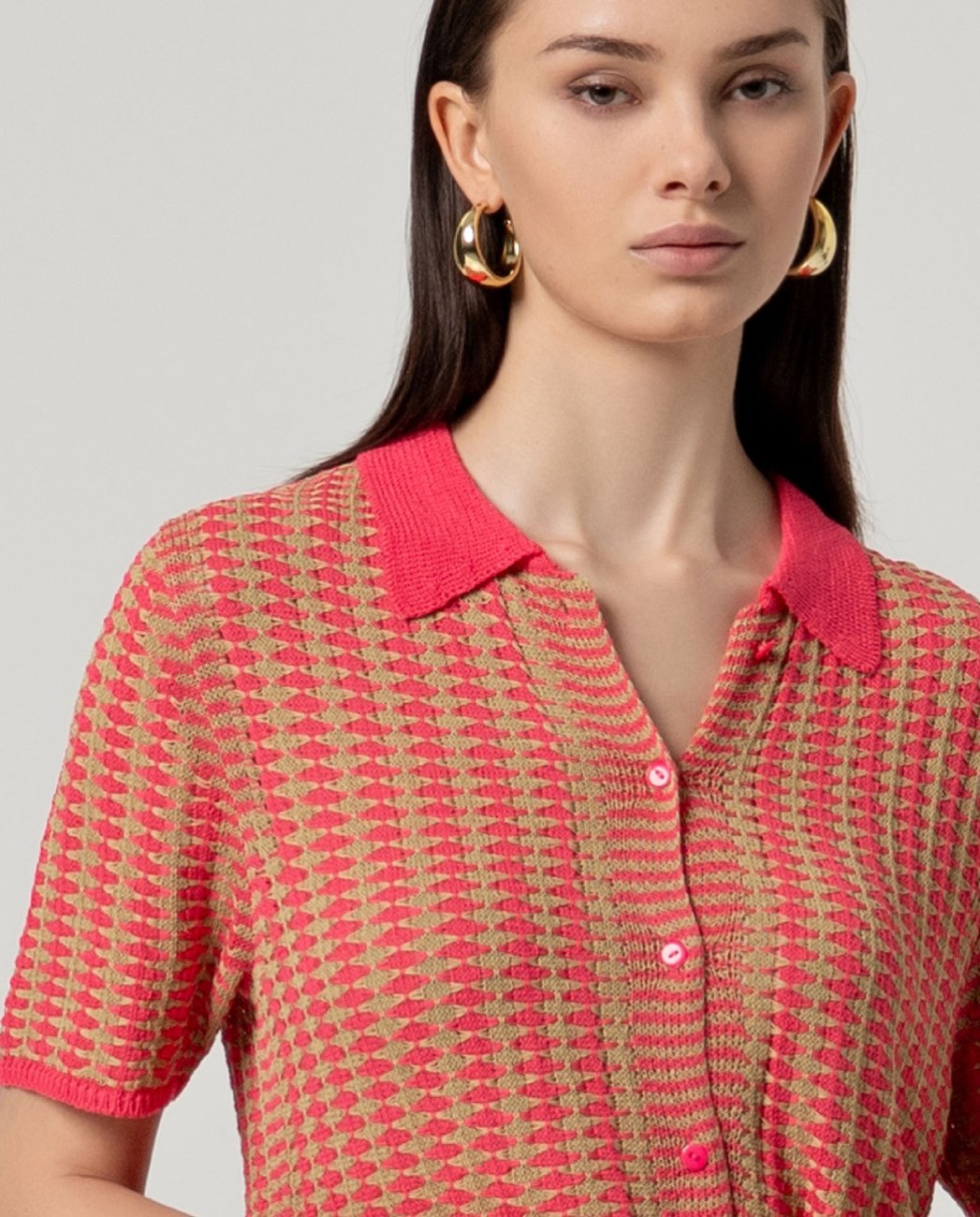 CARDIGAN COL CHEMISE GRILLÉ HITA