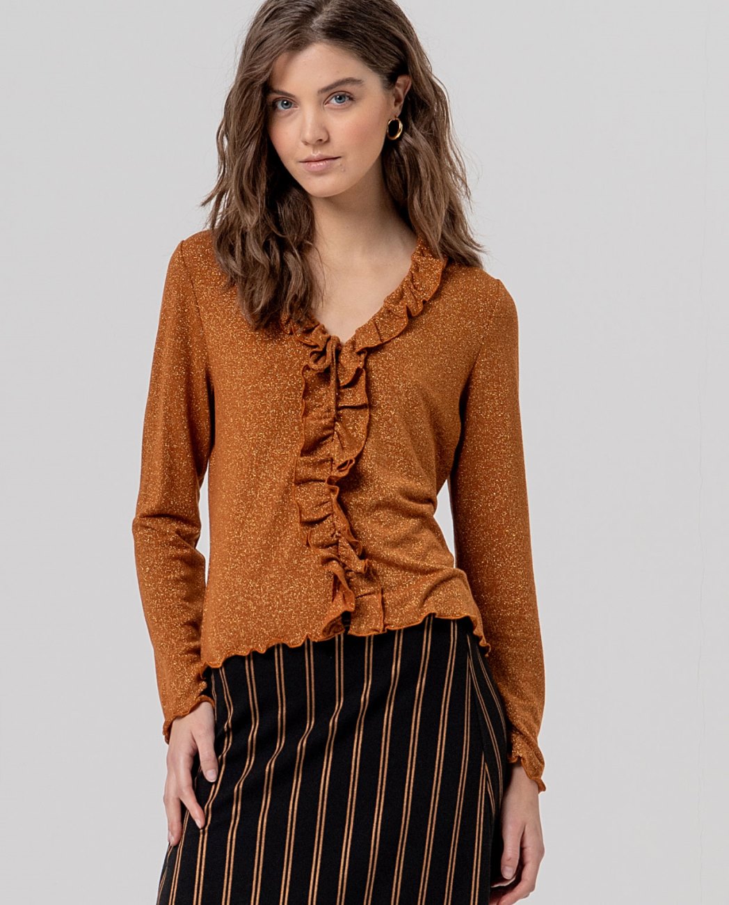 TAXU-BLUSE KUPFER