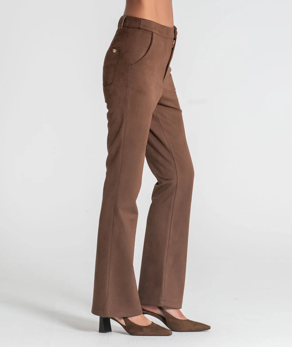 PANTALONE SCAMOSCIATO MARRONE