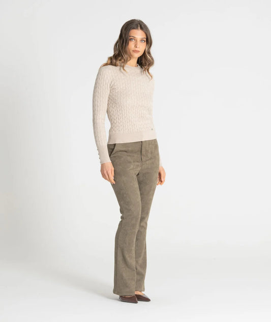 Khakifarbene Wildlederhose