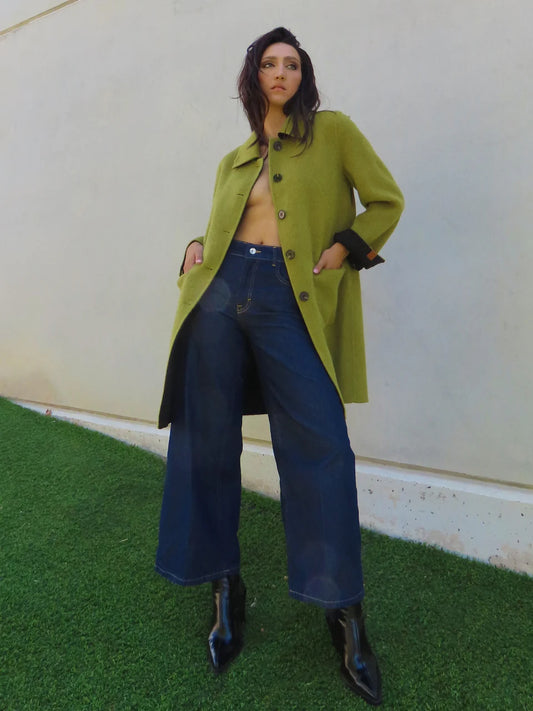 Giacca reversibile pistacchio e grigio