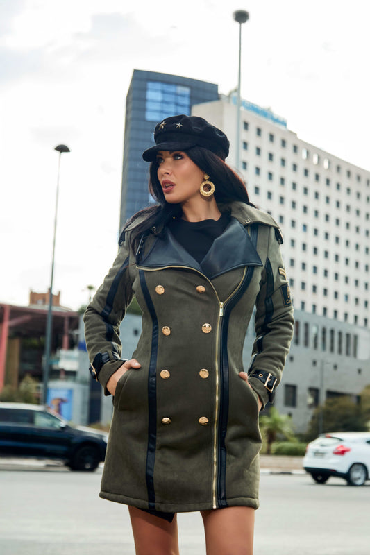 ABRIGO OLIVO CAMALEÓNICA