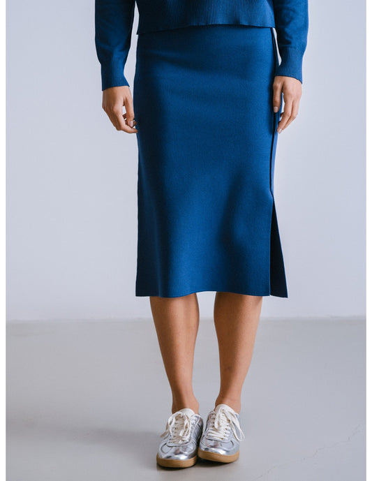 BLUE SLIT SKIRT