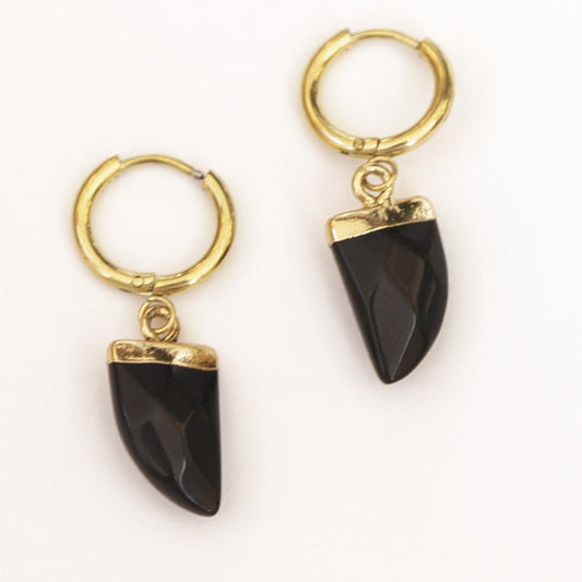 PENDIENTES CUERNO NEGRO