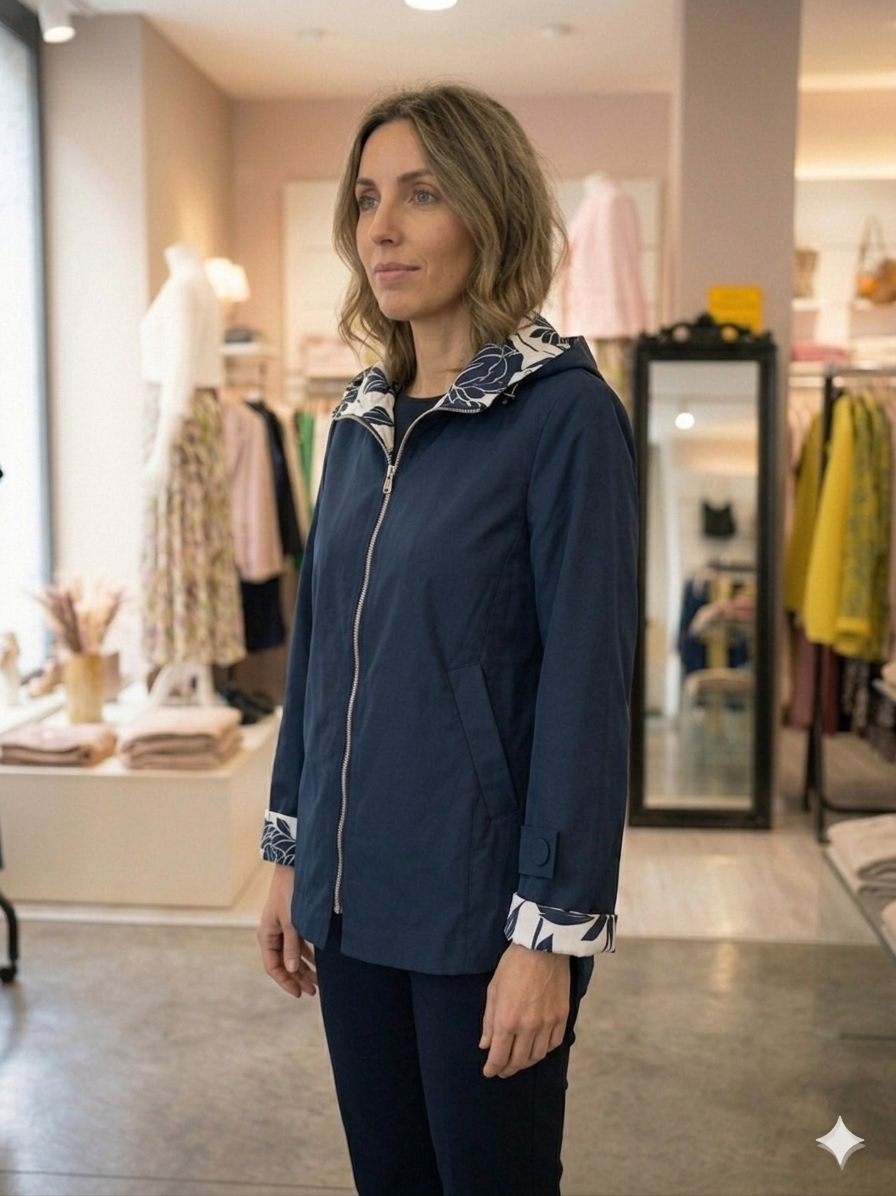 Blue Reversible Fabiola Parka
