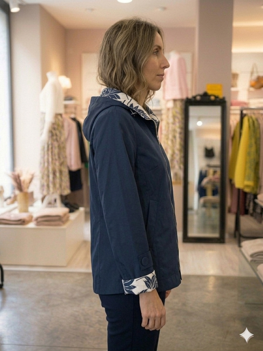 Blue Reversible Fabiola Parka