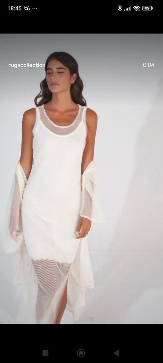 White Mesh Dress